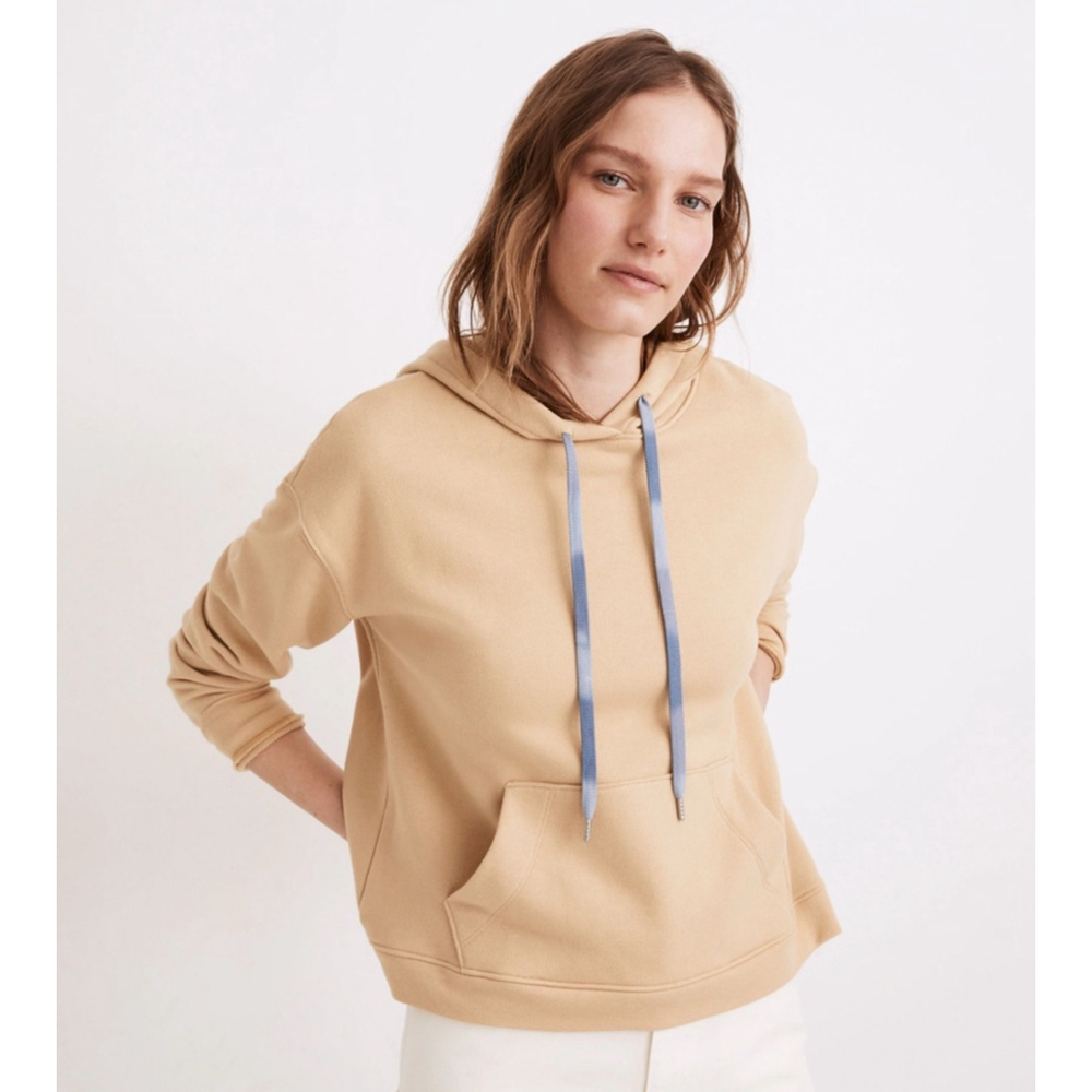 MADEWELL women’s desert dune colored dip dyed drawstring hoodie sweatshirt